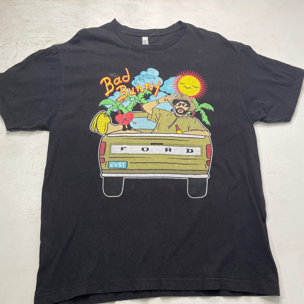 Bad Bunny Un Verano Sin Ti Ford Truck Graphic T-Shirt Black Mens Large